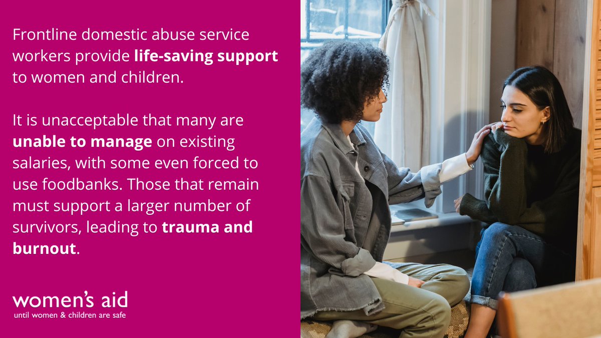 Today, we’re standing together to issue an urgent warning about the future of the #VAWG sector. Specialist services are facing a recruitment & retention crisis, jeopardising survivors’ access to life-changing support. The Government must act now to help!➡️ womensaid.org.uk/leading-violen…