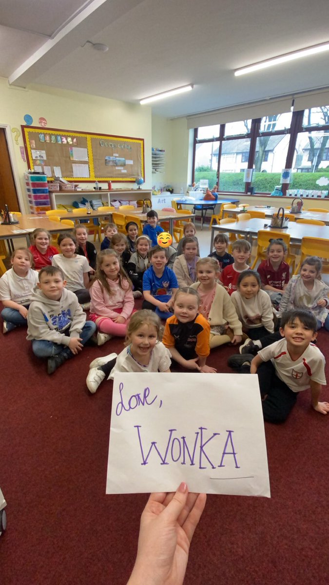 After a morning of helping Wonka measure liquids for his new potion and using money to make new ice creams, look what was delivered to 2HW by Wonka himself! Wow. A chocolate surprise🍫✨ #NumberDay
