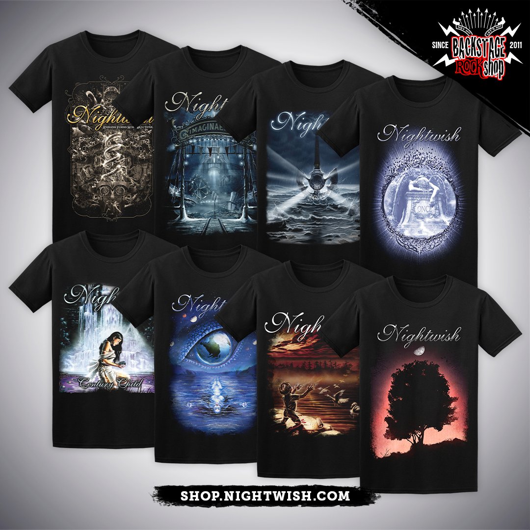 It's time to celebrate the wonderful Nightwish discography with new merch, the Nightwish Classics. Eight designs portraying the cover art of iconic Nightwish albums available now in the official Nightwish shop. Release date May 3rd, order now! 🖤 👉🏻 shop.nightwish.com