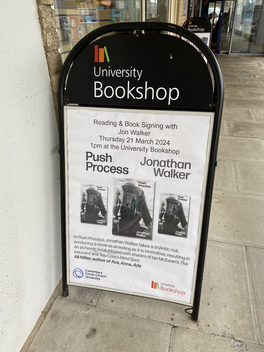 Join @writing_at_CCCU with a book reading of Push Process by Jon Walker in the bookshop tomorrow at 1pm @CCCU_Culture @ccculibrary @CCCUArtsHumsEd @CCCU_SCANDI