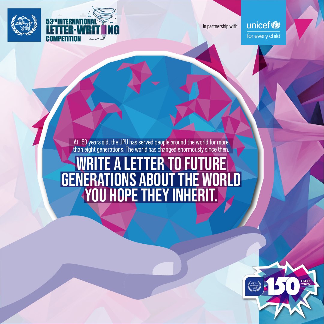 UPU welcomes @UNICEF as an official partner of its 53rd International Letter-Writing Competition!🤝 Ahead of the #SummitOfTheFuture, this special #UPU150 #ILWC edition provides an opportunity for kids to share their perspectives of the world & be heard📢 bit.ly/upuilwc