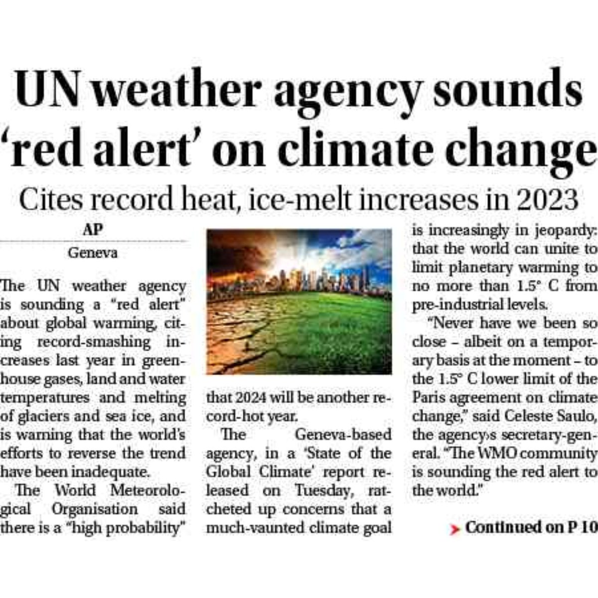#globalwarming #climatechangeawareness #greenhousegases #redalert #NavhindTimes