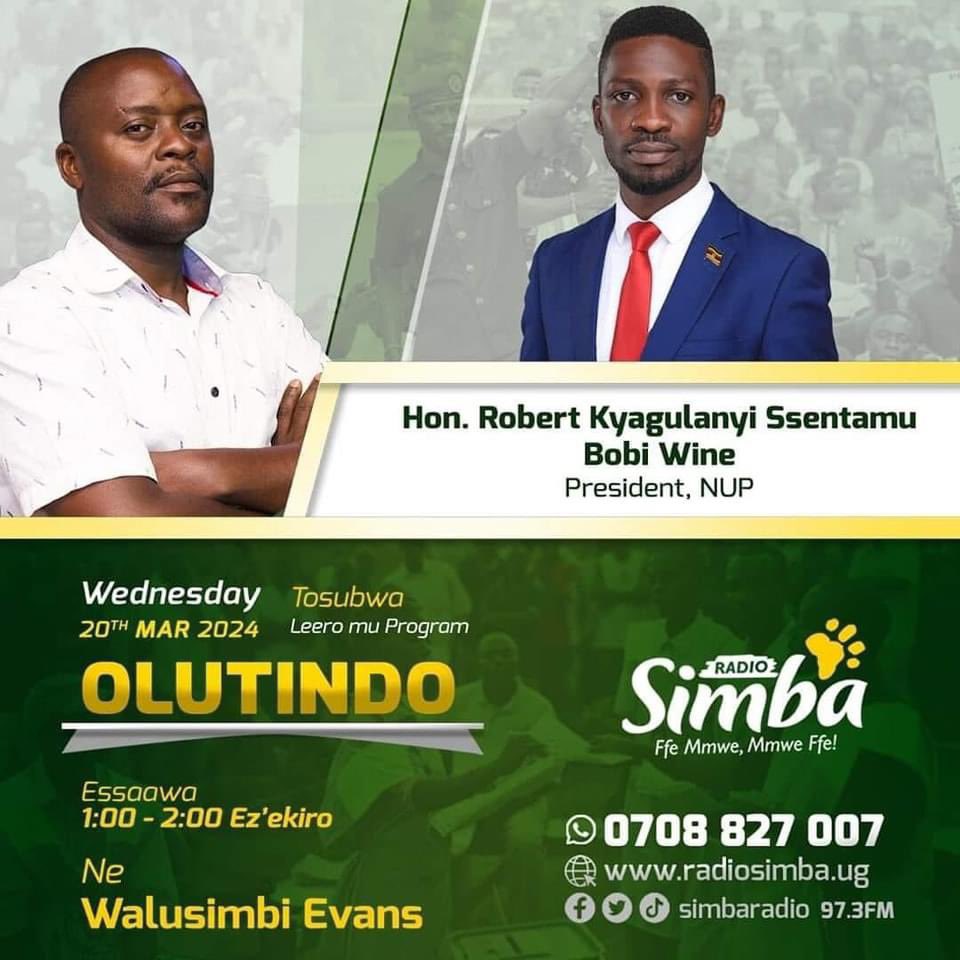 Tonight on Radio Simba 97.3 fm at 7pm. Don't miss.