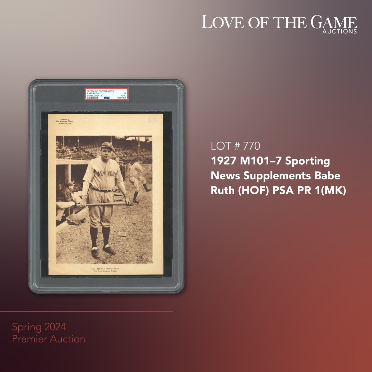 LOTGAuctions's tweet image. A few interesting items picturing Babe Ruth, from our Spring, 2024 auction.  There's still plenty of time to register at LOTGAuctions.com! #thehobby #LOTGAuctions #TheBabe #TheGreatBambino #BabeRuth