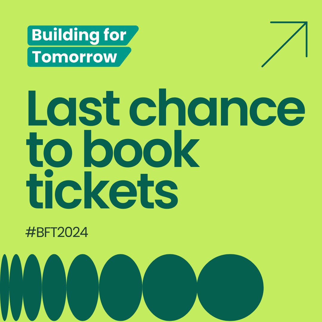 It's not too late to secure your place at #BFT2024Our final event of the year is at: 🎟 #BFT2024Harrogate📍Pavilions of Harrogate 🗓 21 March To check out all our event locations and to purchase your ticket head to: ow.ly/Naf950QVHpQ #BFT2024 #BuildingforTomorrow