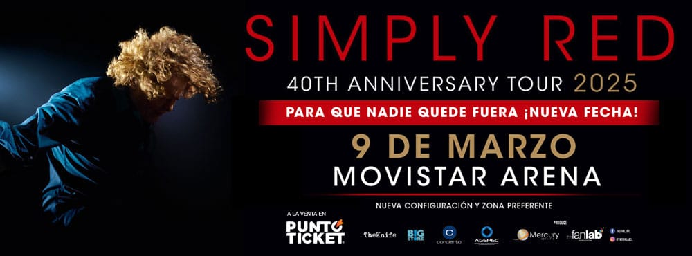 Notición! #simplyred suma nueva fecha para que nadie quede fuera! Revisa todos los detalles en puntoticket.com/simply-red