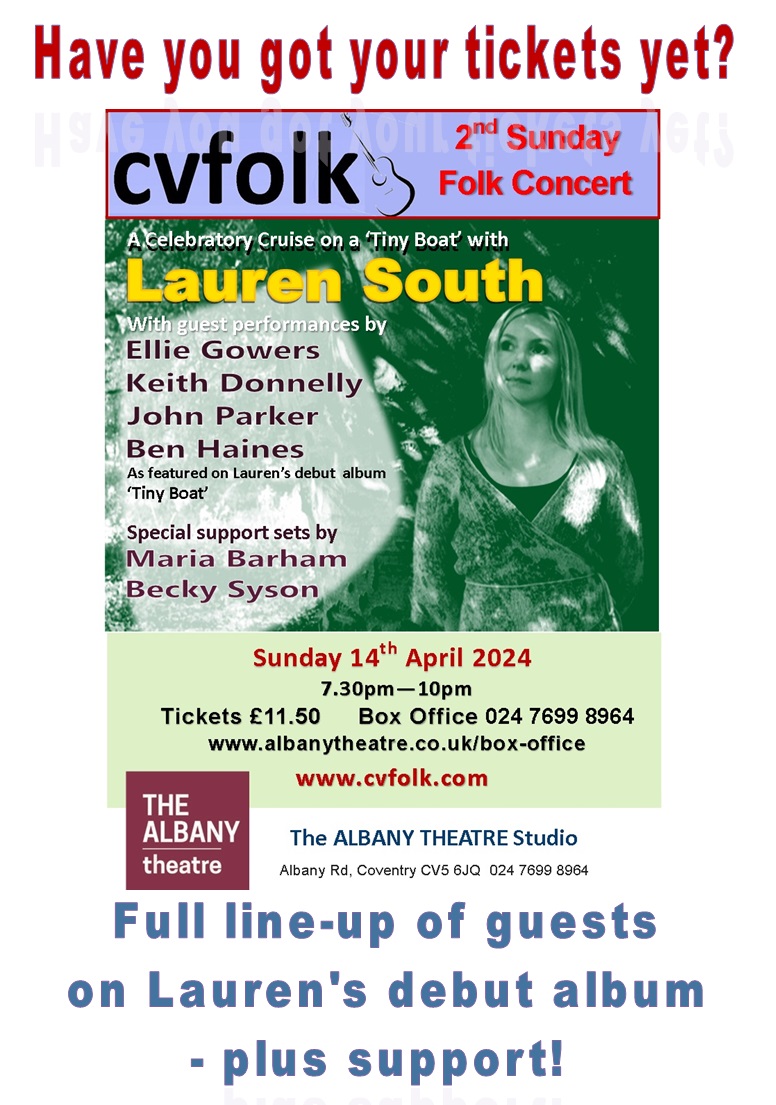 <a href="/CvFolk/">CVFolk</a> <a href="/albanytheatre/">Albany Theatre</a> <a href="/laurensouthfolk/">Lauren South</a> <a href="/Ellie_Gowers/">Ellie Gowers</a> #folkmusic #Coventry
