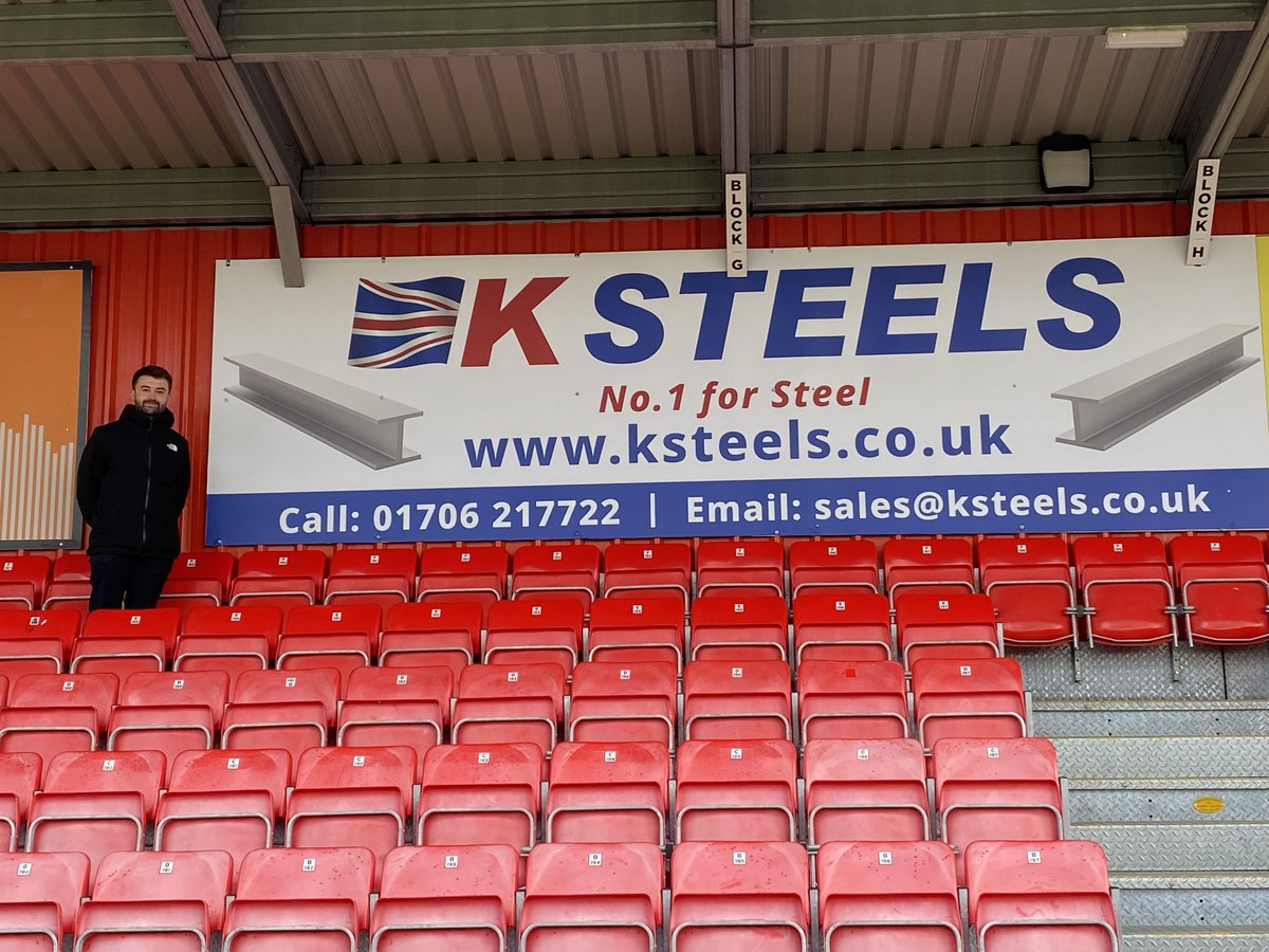 🙌 Thank you to K Steels LTD for their perimeter board sponsorship! 👏We appreciate your support for the upcoming season! 📲 If you would like to sponsor a board or to discuss further sponsorship opportunities here at Accrington Stanley give Lynn a call on 07708 604942