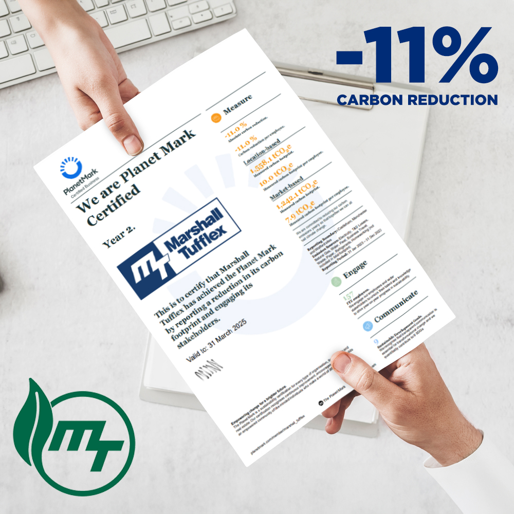 📢 We are Planet Mark Certified for the second year! 🌍
We have recorded an incredible 11% reduction in our carbon emissions from our 2023 report - how amazing is that?!
Read more about our #MTJourneyToNetZero here: marshall-tufflex.com/netzero/ #reassuringlyrecycled #planetmark