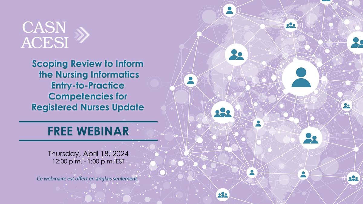 Join the 2023-2024 Lunch & Learn free webinar “Scoping Review to inform the Nursing Informatics Entry-to-Practice Competencies for Registered Nurses update' on April 18. bit.ly/3T5fDrB #Nursing #Education