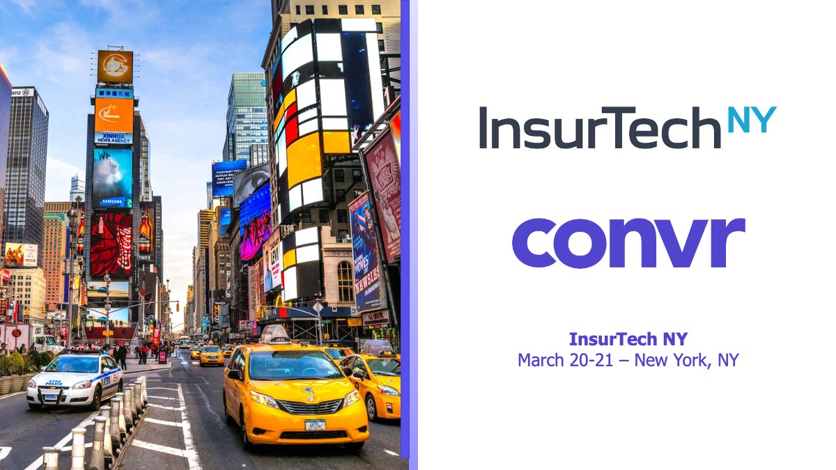 Catch Convr in the big apple this week! Our CEO, John Stammen is in NYC for @InsurTechNY for their spring conference on AI and the analytics advantage. Reach out to meet with us for a chance to learn about what Convr can do for your underwriting operations. #ai #ml #data