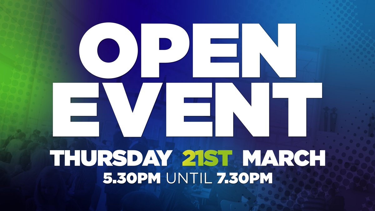 TOMORROW Join us for our next Open Event, on Thursday 21 March from 5:30 - 7:30PM. Full-time, part-time, apprenticeships, and more #DontJustLearnItLiveIt