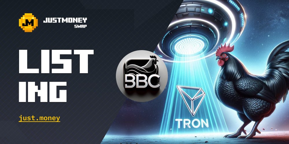 We're excited to announce the second listing of the week on JustMoney: memecoin @tronBBC, along with their $BBC-#TRX pair! If you're part of the Tron community, you've undoubtedly encountered the Big Black Cockerels and the buzz surrounding them!🐓🔥 Welcome aboard, and happy