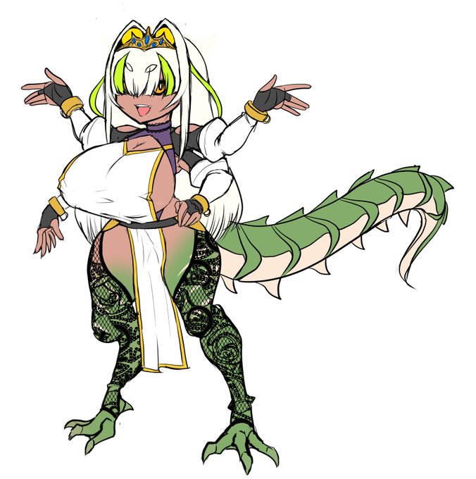 珍しく褐色バジリスク女考えてるけどカラテが足りない感じなので少し寝かせる 