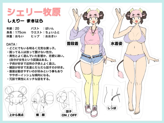 OCのシェリー牧原のパーソナルデータを
かる〜くまとめてみた。 