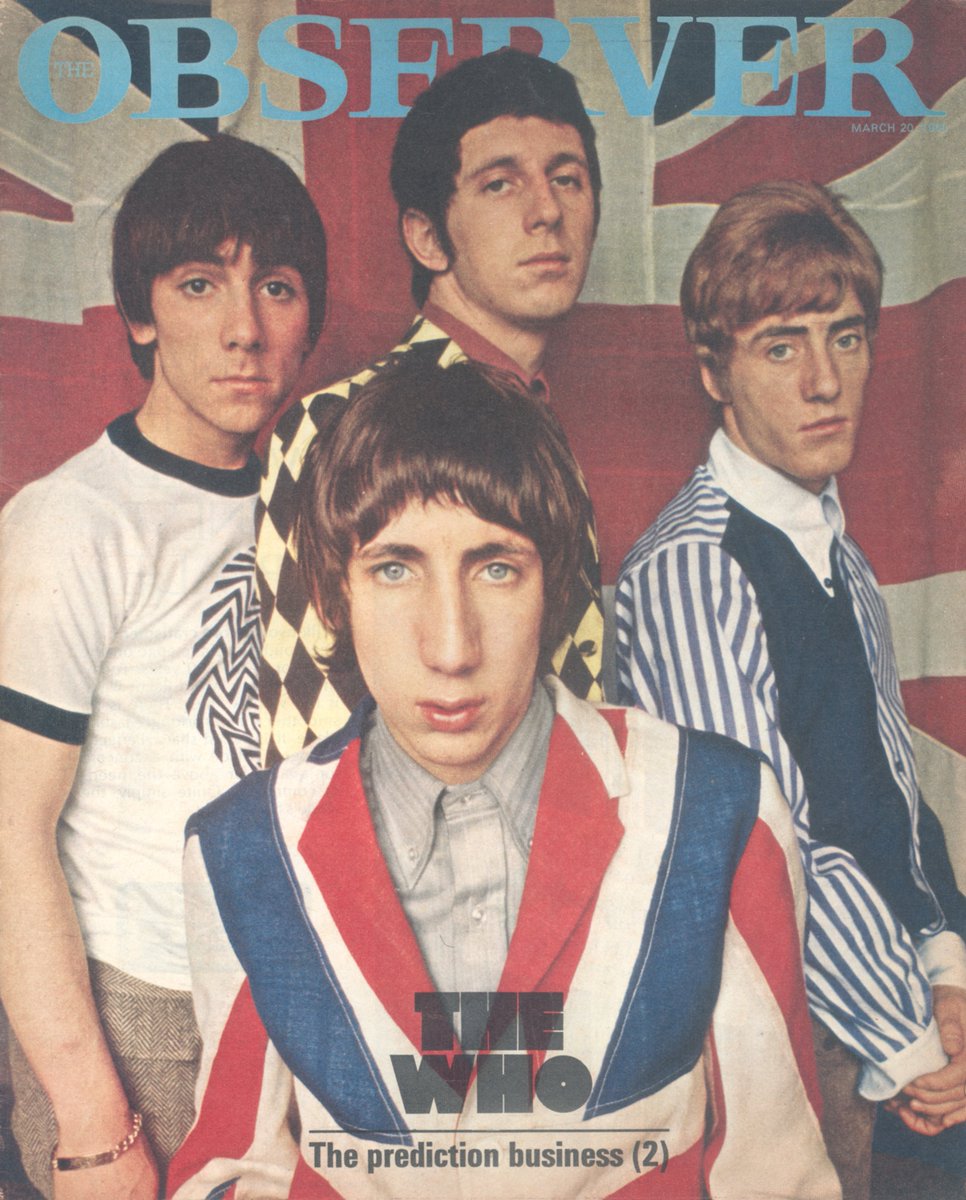 It was 58 years ago OTD: the Who on the front cover of the Observer magazine. Photographer Colin Jones said they hated each other - and they nearly split up twice that early spring>spring. Substitute period: my favourite Who song