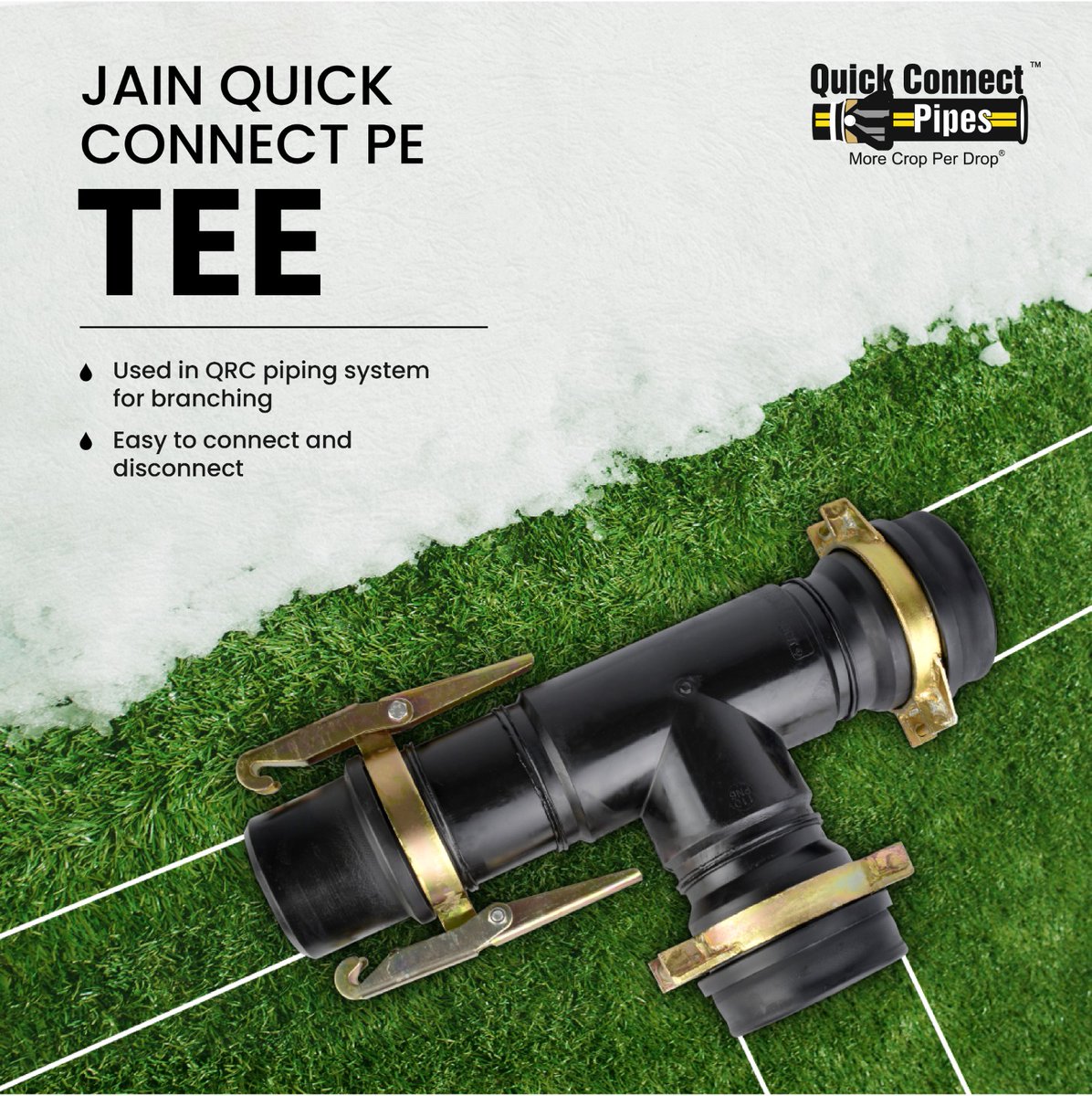 ✨ Revolutionize Your Irrigation: Introducing the Jain Quick Connect PE Tee! 🌱 Maximize Your Yield with Efficiency and Ease of Use. Upgrade to QRC Piping for Seamless Branching and Save Water While Boosting Crop Production. 💧🛠️

#morecropperdrop  #smartirrigation #JainPipes…