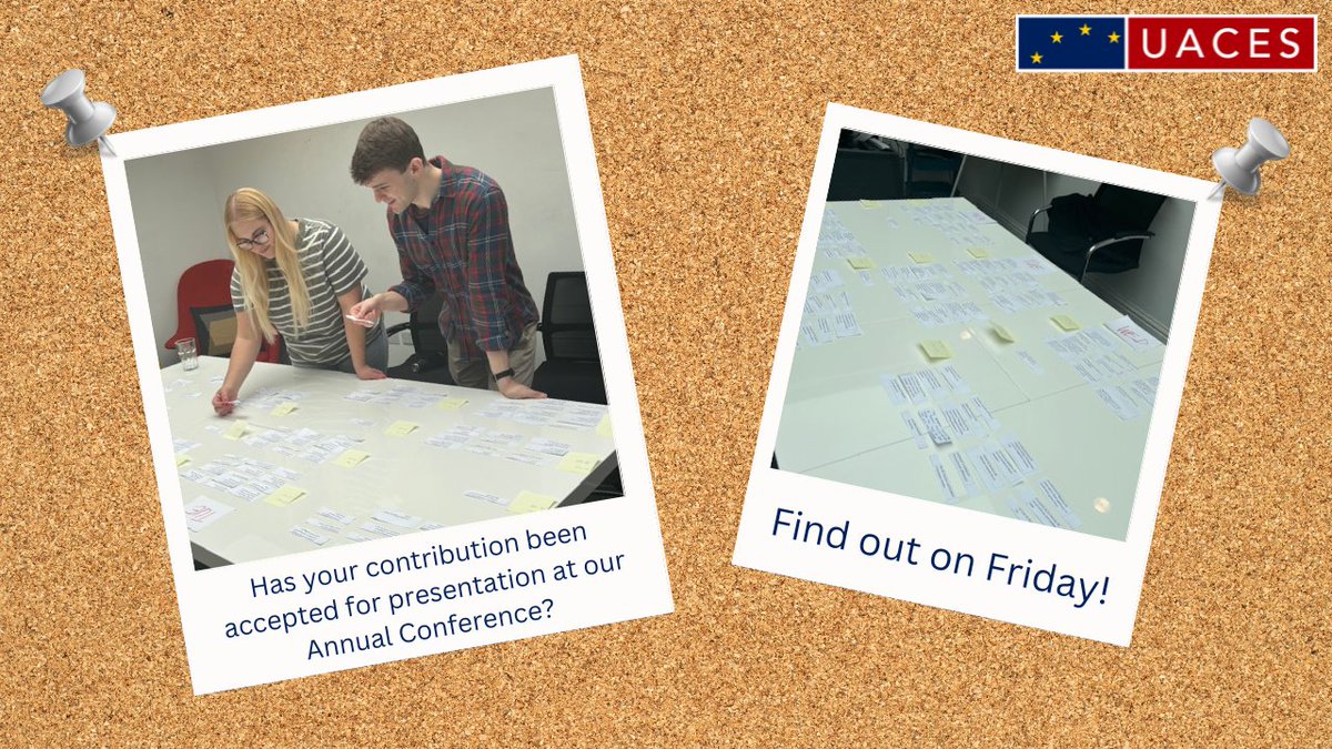 This Friday, UACES members will find out if their paper has been accepted for presentation at our #AnnualConference in Trento, Italy! 🇮🇹

Stay tuned as we also unveil the programme for this three-day event. Check out Katie and Ollie hard at work behind the scenes!

#UACES2024