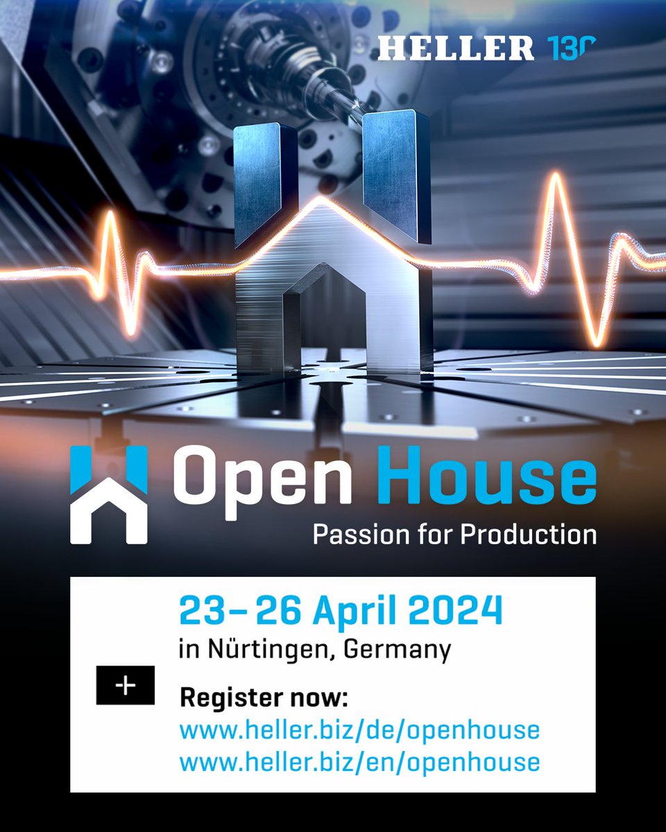 ⚙️HELLER Open House 2024 // 23 – 26 April // Register now! 🔥 Come and visit us at our headquarters in Nürtingen in April and see for yourself how we make the hearts of machine builders beat faster: heller.biz/en/openhouse #helleropenhouse2024 #passionforproduction #openhouse