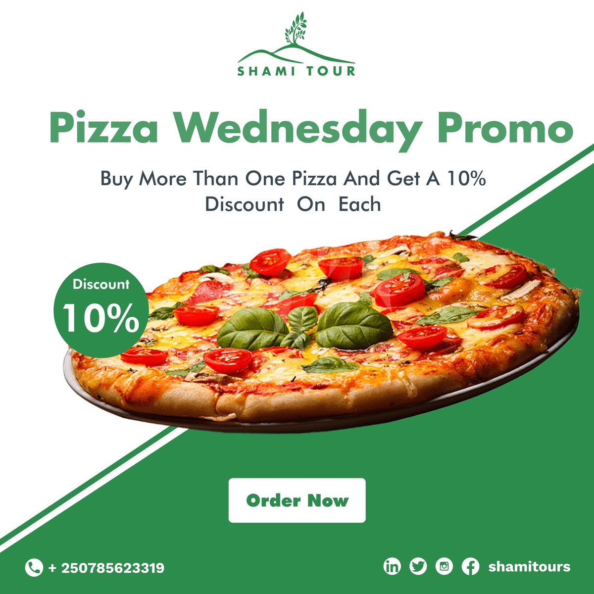 shami_tours's tweet photo. Be involved in our captivating pizza deals! Buy 1 Shami Rest Pizza or 4 Seasons Pizza and get 1 free Margarita! 🎉 

Buy 1 Beef or Margarita pizza and enjoy a 10% discount! 😋 Don't miss out on these delicious offers

Contact us today:
📞: 0785623319
✉️: toursshami@gmail.com https://t.co/ynoIj0aubC