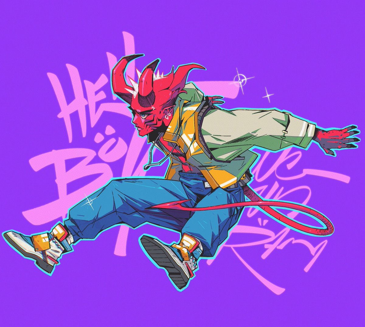 Up Up Here We Go! 🚀 
#hellboy #streetwear #fantasy