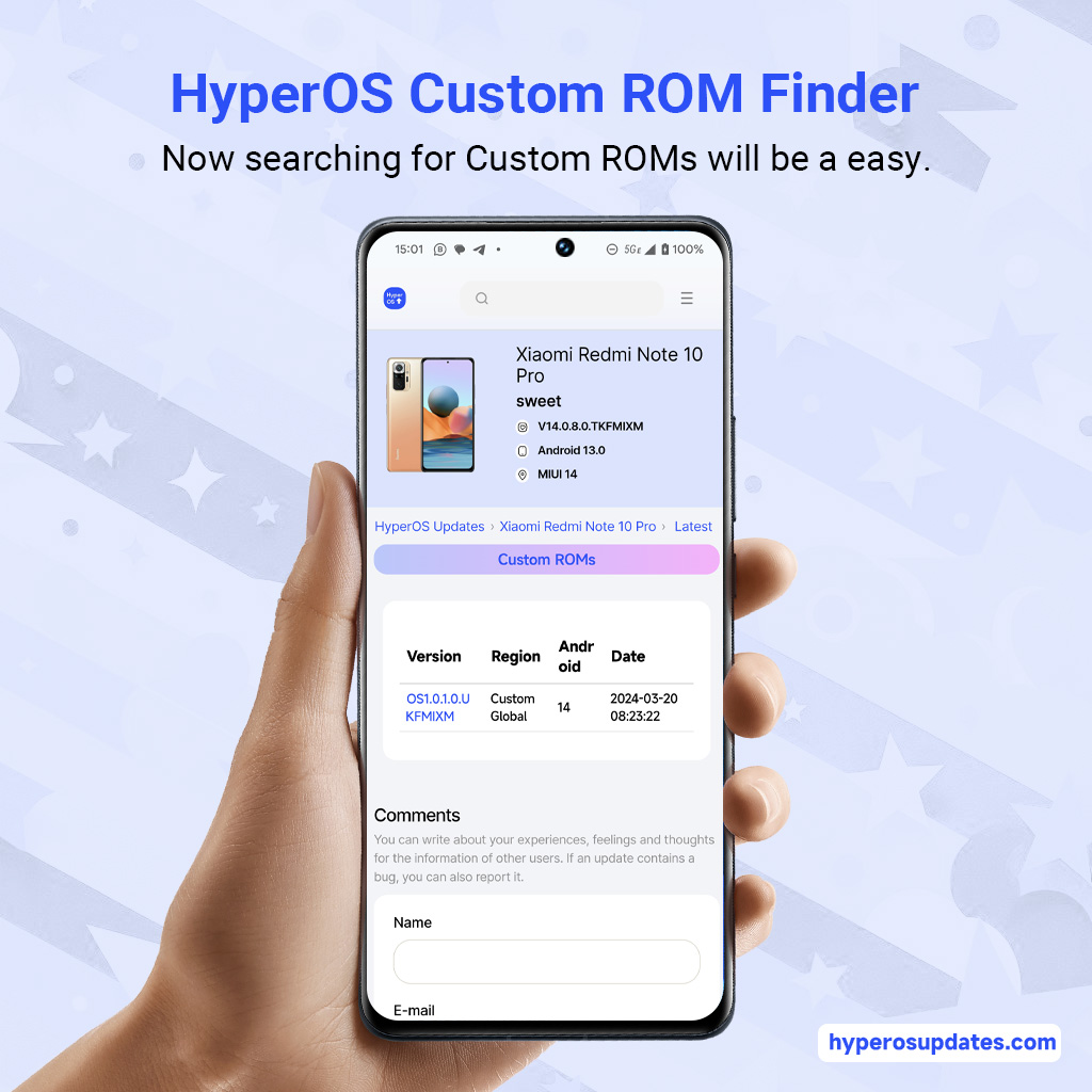 It will be easy to find HyperOS Custom ROMs! Thanks to the new Custom ROM section we added to our website, you will be able to find HyperOS ports on our website. Within 2 days we will add HyperOS Custom ROM ports for all phones to our website. Each update will be added instantly.