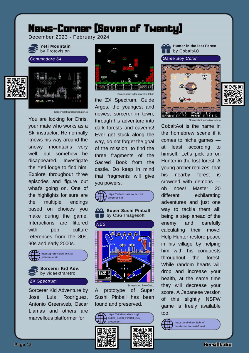 Mi primer juego para ZX Spectrum, Sorcerer Kid Adventure, aparece reseñado también en la nueva revista digital pakistaní <a href="/brewotakumag/">BrewOtaku Homebrew Retro Gaming Magazine</a> 

¡Muchas gracias a la redacción por la difusión!