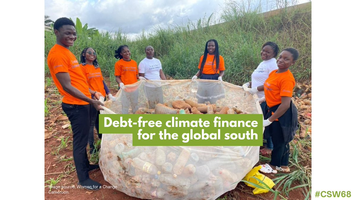 Global South countries need a cumulative $5.8T in Climate Finance until 2030—far more than the US$100 billion/year pledge by developing countries at COP. There is a need for immediate delivery of new non-debt-creating climate finance and #LossAndDamage. #ClimateJustice #CSW68