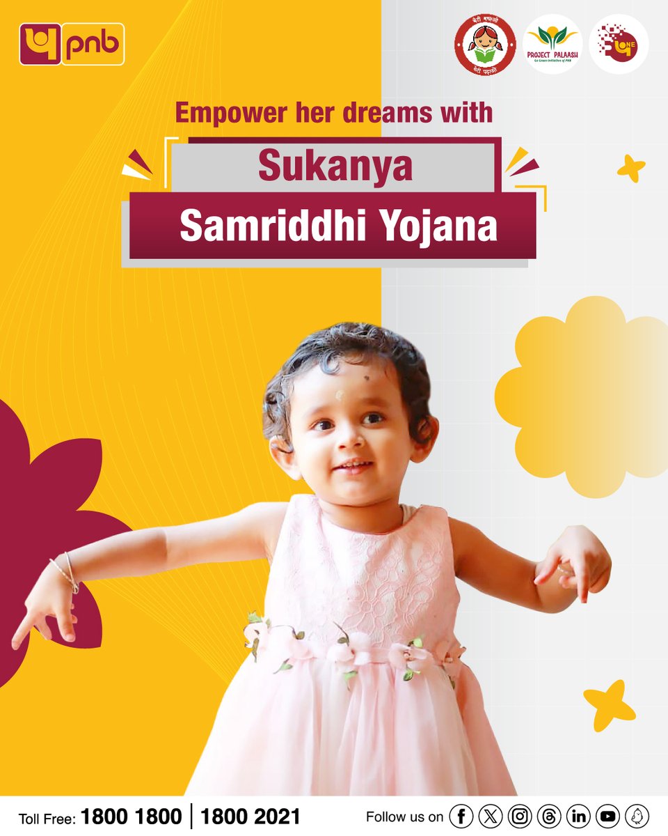 Secure her future today with Sukanya
Samriddhi Account! Open today through Internet
Banking!

Visit pnbindia.in/sukanya-accoun… for
more info!

#SukanyaSamriddhi #SecureFuture #Scheme #PNB
#Banking