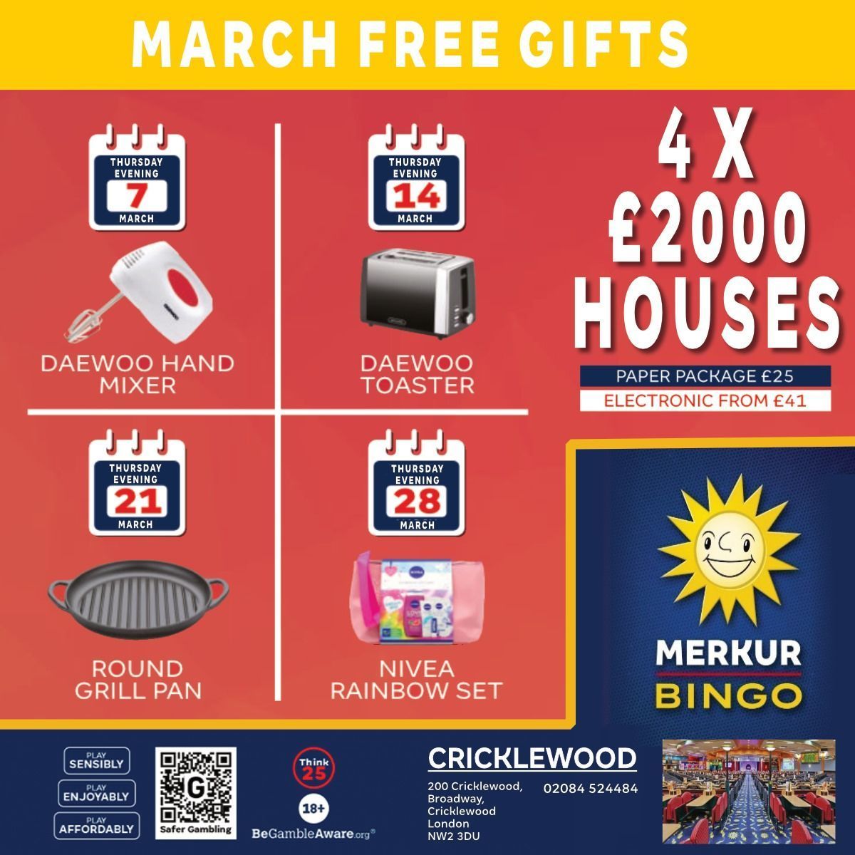 BuzzBingoCRK's tweet photo. Gather the family round to showcase your cooking exploits! There's a Grill Pan ready for you as your FREE gift tomorrow!

Don't forget 4 X £2000 houses wow!! 😁 

Don't miss this one............

🔞 https://t.co/xSyJG7ZlHt 

#MERKUR #cricklewood #bingo https://t.co/KWN2mv6KOV