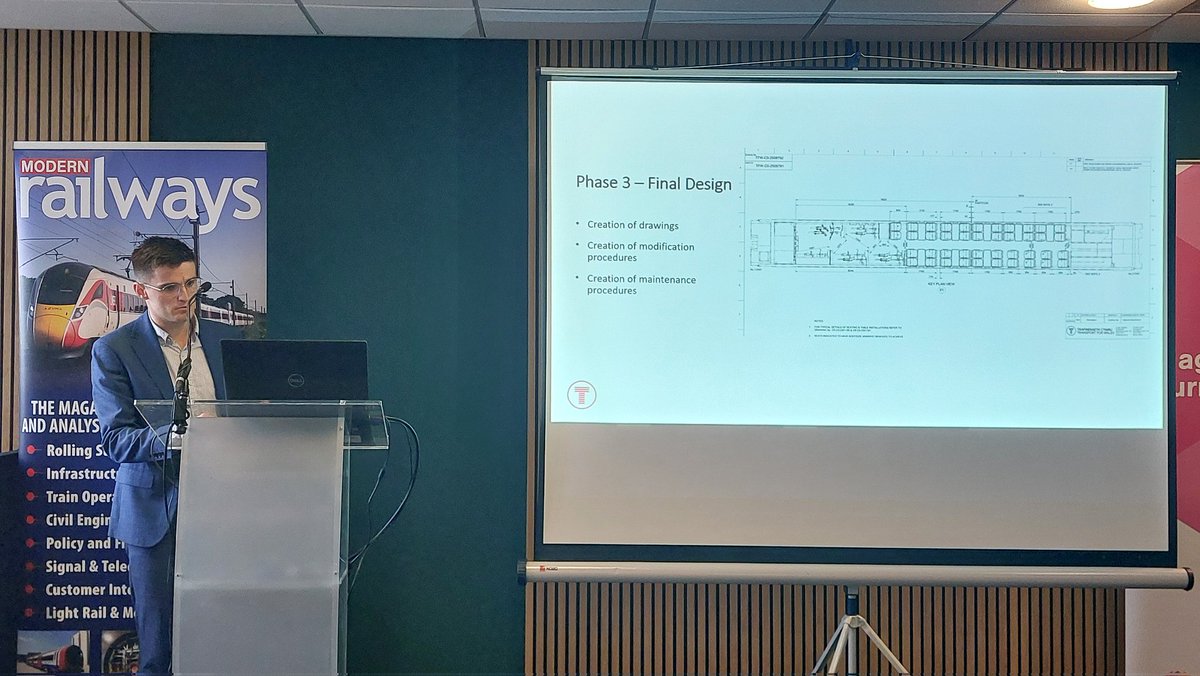 We're now hearing from Matt Payn of @transport_wales about the Class 153 active travel project for the Heart of Wales line. Six vehicles being converted with 10 cycle spaces on each, planned to enter service from this summer #ffcwales