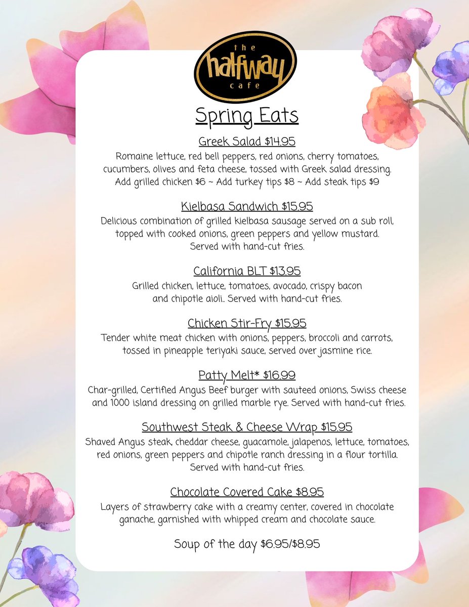 Happy Spring! Take a look at our new seasonal menu. Come enjoy it today at our restaurants in Dedham and Watertown. 🥂