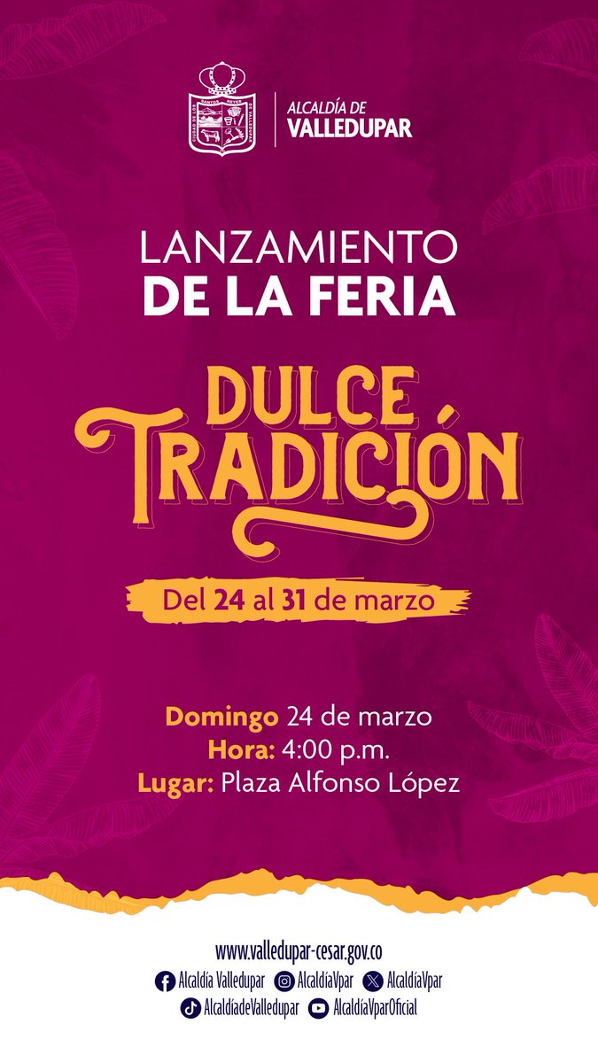 AlcaldiaVpar's tweet photo. 🗣️¡Los sabores tradicionales te esperan en la Feria del Dulce y Tradición! 

Del 24 al 31 de marzo, ven y elige entre una variedad de dulces típicos, coco, papaya, maduro, ñame, frijol y demás. 

La decisión es tuya ¿Qué dulce probarás primero? https://t.co/K6noUXevcY