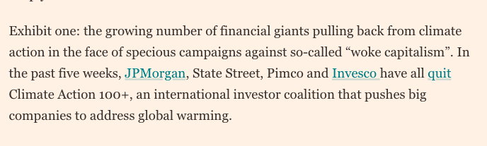 this was pretty predictable if one understood Wall Street's sudden interest in ESG/climate as a strategic move to roll back state-led mandatory decarbonisation.

they've won, and can now move on

bloomberg.com/news/audio/202…