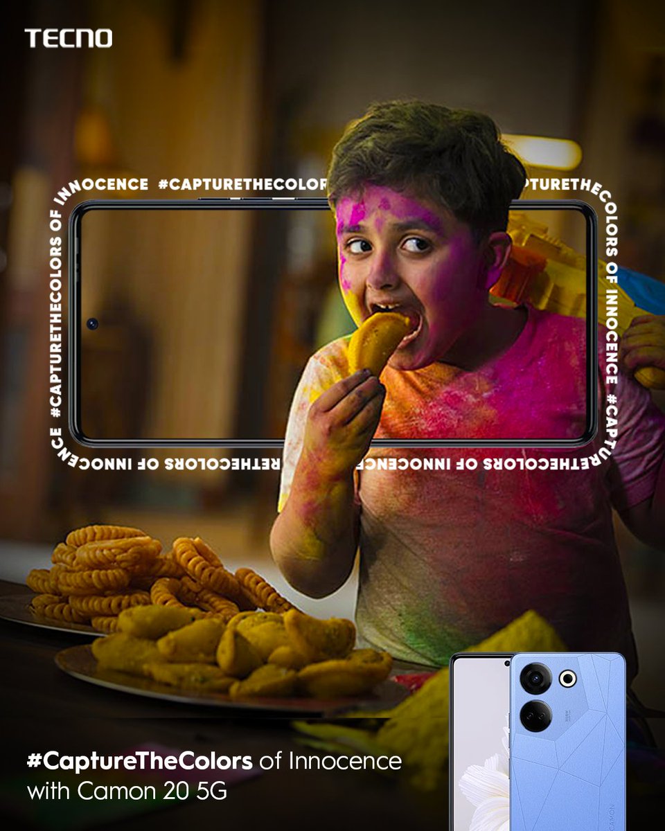 Freeze the many hues of playfulness on a 64MP Main and 2MP Macro Camera. #CaptureTheColors with #Camon20PRO5G #TECNOSmartphones