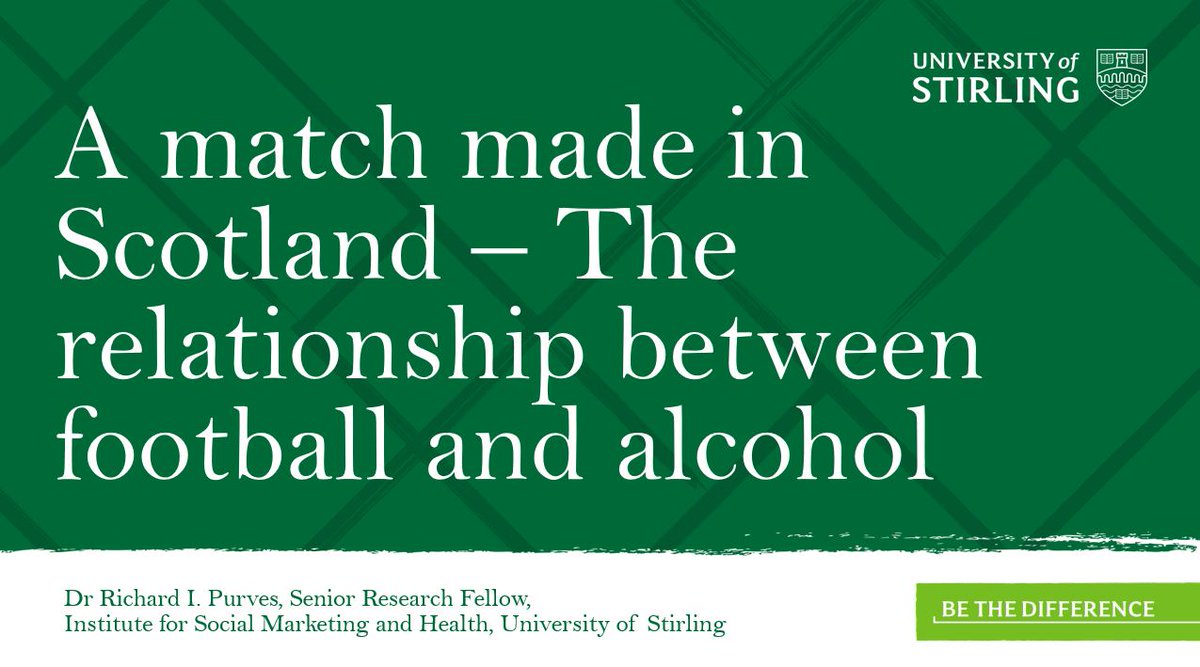 ❗️Our first Alcohol Occasional 2024 has begun. Dr Richard Purves (@rickpurves) is doing his presentation ‘A match made in Scotland – The relationship between football and alcohol.’ Stay tuned for live highlights from the presentation.