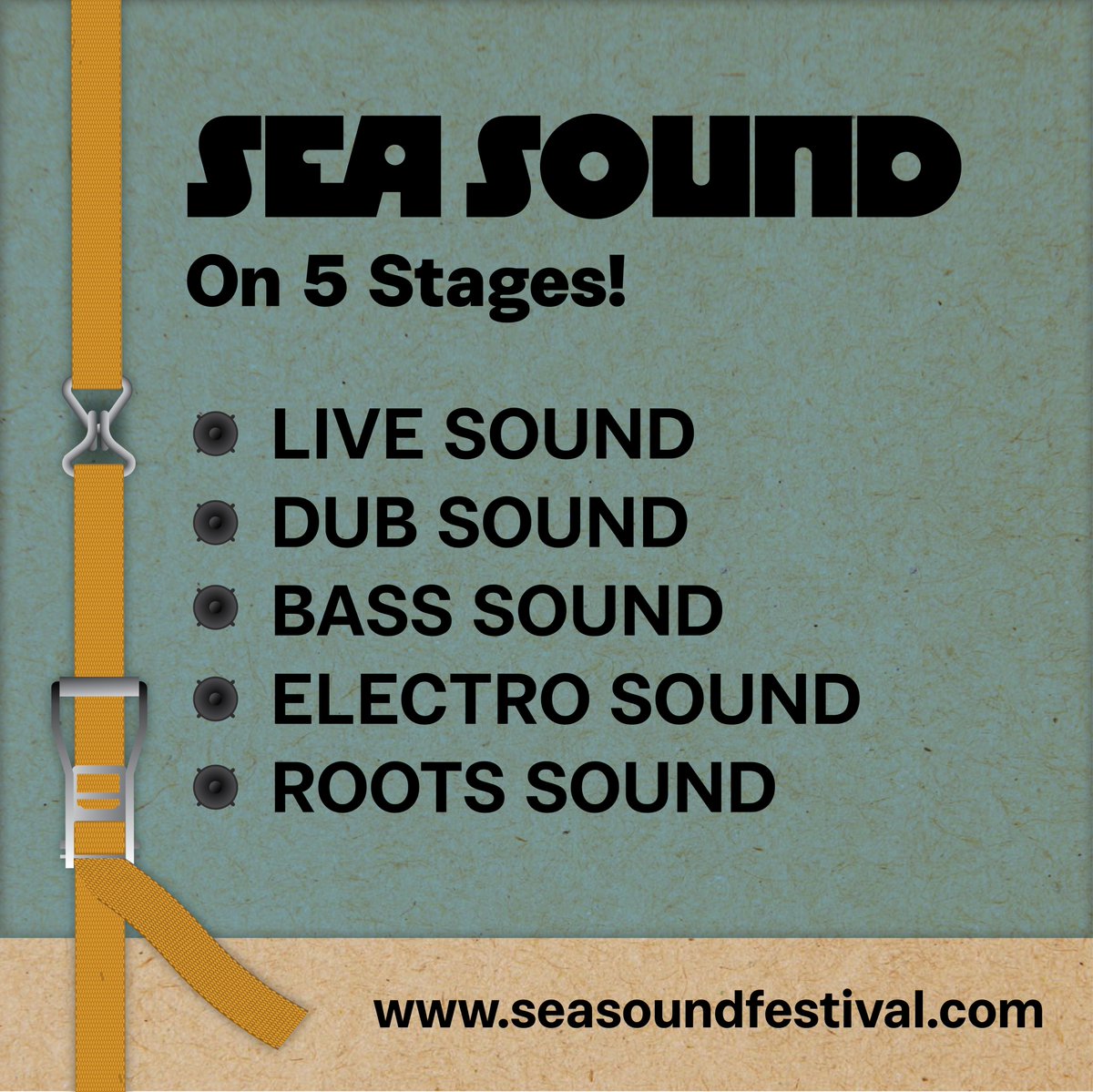 #SeaSound #Festival on 5 stages: • Live Sound • Dub Sound • Bass Sound • Electro Sound • Roots Sound! #Martinska #Sibenik #Croatia #SoundSystem #BassMusic #ElectroMusic #SummerVibes