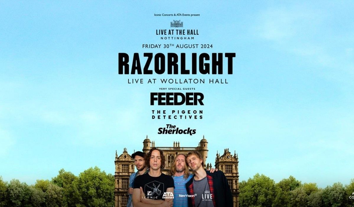 CastleHouseNott's tweet photo. Join us at π° Castle House Nottingham for Live at the Hall πΆ, featuring πΈ Razorlight, Feeder, The Pigeon Detectives, and The Sherlocks π on Friday 30th August 2024 at Wollaton Hall.
#CastleHouseNottingham #LiveattheHall #WollatonHall #MusicEvent #Nottingham #Staycation πΈπ https://t.co/D3xMJmyw07