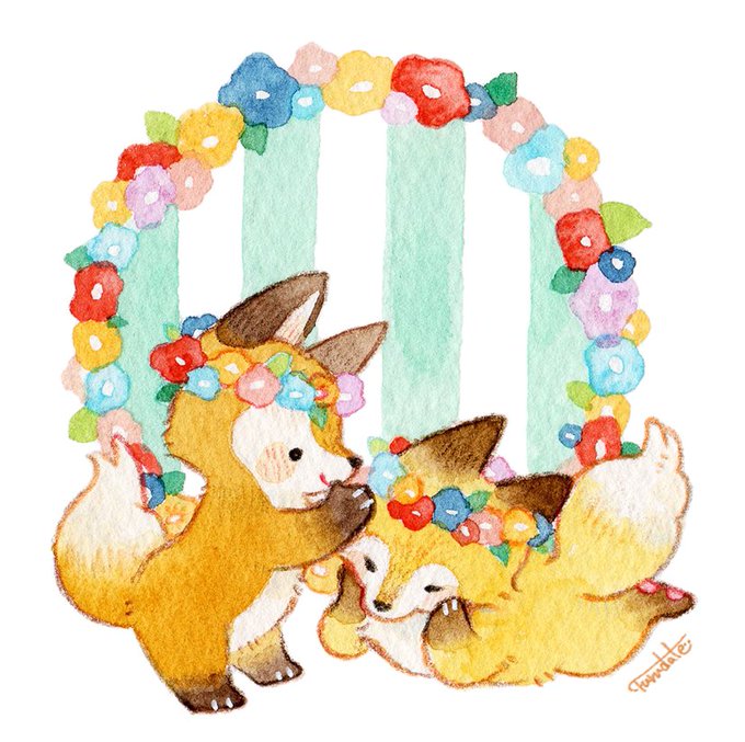 「closed mouth flower wreath」 illustration images(Latest)