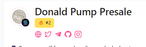 donaldpumpcoin's tweet photo. Our $DNLD Presale is live on SOL!

https://t.co/e2G3eapZth https://t.co/Em1UMM4020