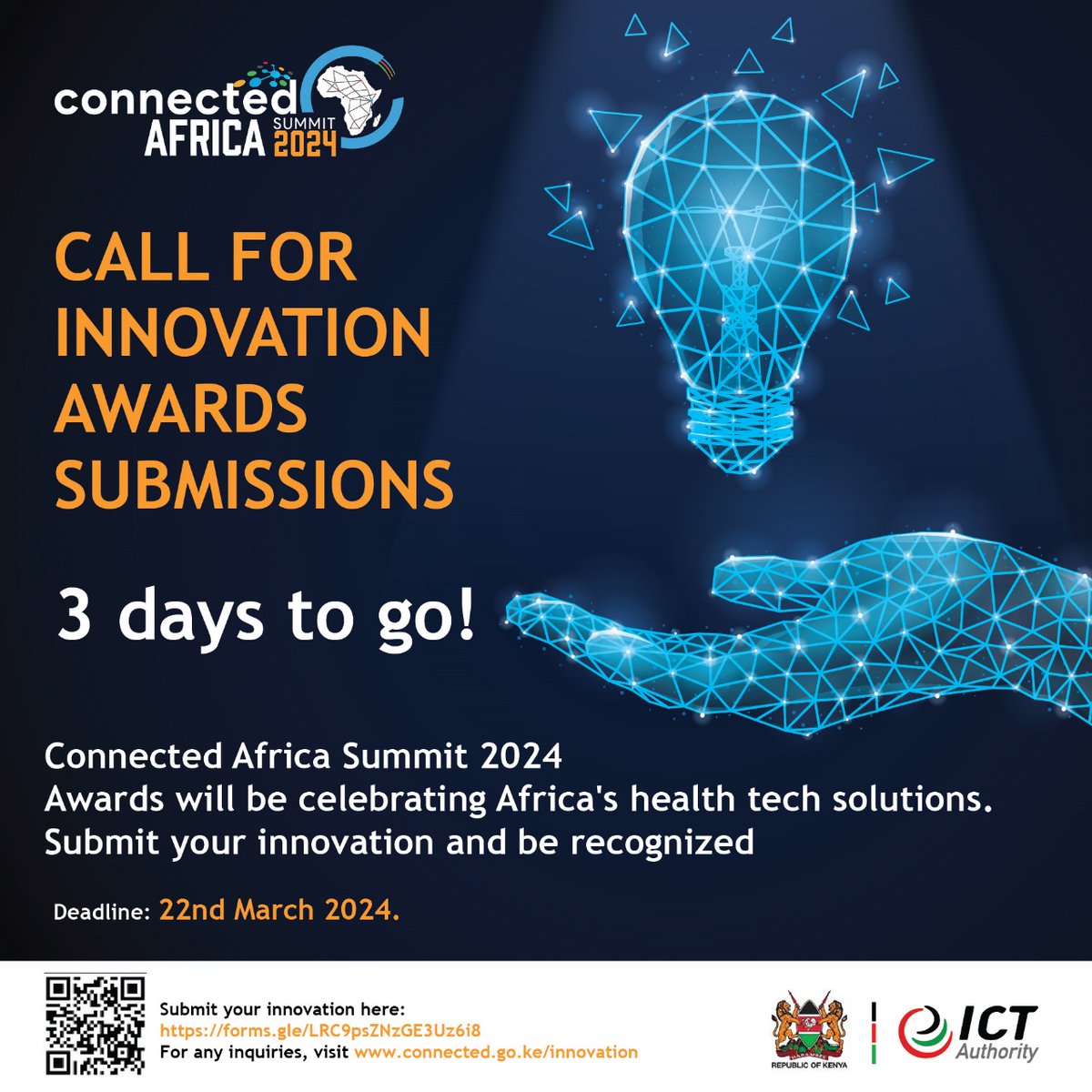 Join us at the #ConnectedAfricaSummit2024 Calling innovators to showcase groundbreaking solutions shaping Africa's future. Submit your innovations today and be patt of driving positive change! #CAS24 #CAS2024 #connectedafricasummit