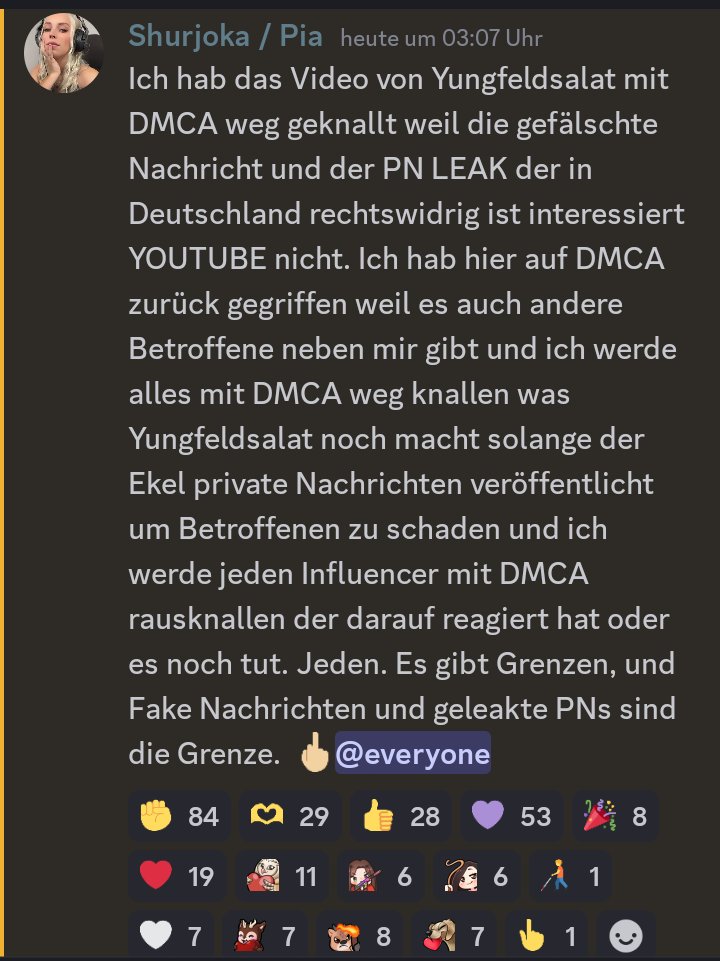 Hoffe ja das Konsorten wie Dekarldent und Shurjoka
auch DMCA Strikes erhalten sollten sie auf irgendwelche Videos reagieren

Karma und so
- Ihr wisst schon -