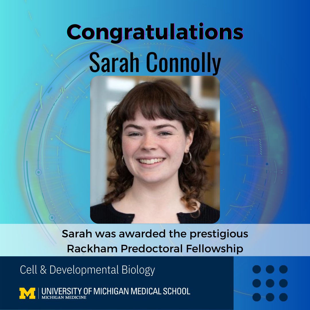 Congratulations to Sarah Connolly! Sarah (Melanie Ohi Lab) was awarded the prestigious Rackham Predoctoral Fellowship. #gradschool #phd #gradstudent #doctoralstudent #achievement
