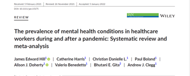 Our systematic review on the prevalence of mental health conditions in healthcare workers associated with pandemics (tinyurl.com/26azs4b2) has been recognised as the top downloaded paper from Journal of Advanced Nursing in 2023. @arc.nwc
#ImplementEquity