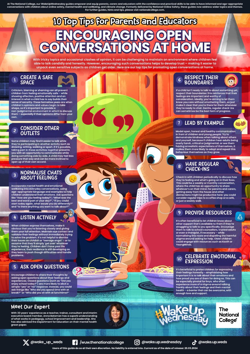 MonksdownDL's tweet photo. Having open discussions with your children is always challenging, especially as they get older. Here are 10 top tips to help at home. https://t.co/lgve8NGeEu