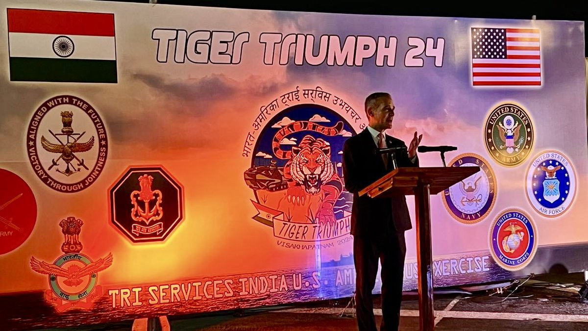 Thank you @IN_HQENC for your gracious hospitality as we celebrate together the inauguration of #TIGERTRIUMPH, the largest U.S.-Indian naval exercises in our history. May these exercises represent another launch into our future as we work together toward our shared vision of a…