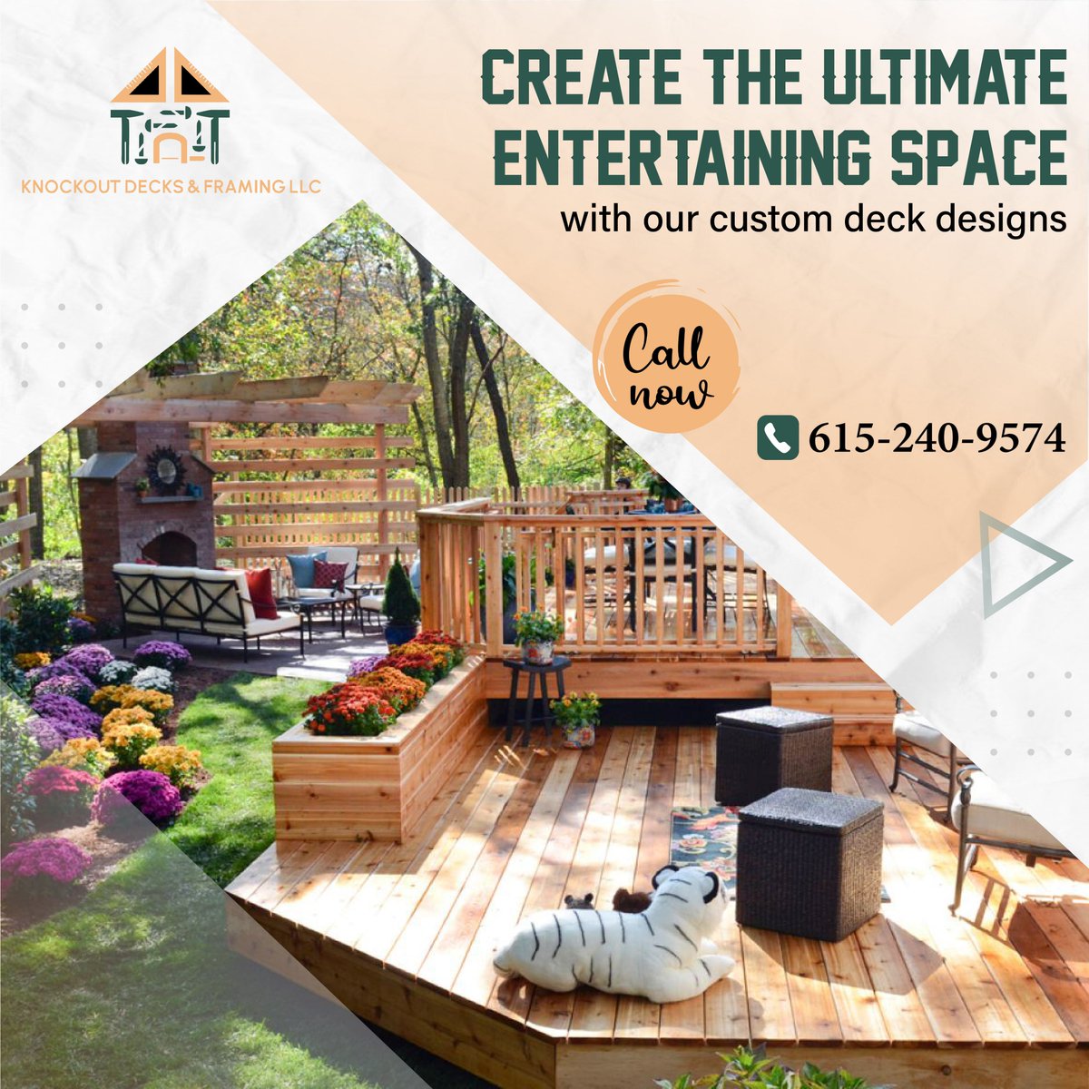 KAndframin4320's tweet image. 🌟✨ Elevate your outdoor living experience with our expert craftsmanship and stunning designs.

Call Us on +1 615-240-9574

#KnockoutDecks #UltimateEntertainment #OutdoorLiving #ExpertCraftsmanship #DreamBackyard #TransformYourSpace