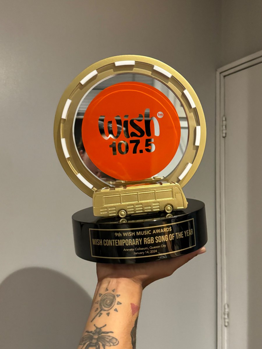 Finally got our trophy! ☎️ Thank you, @wish1075 💖