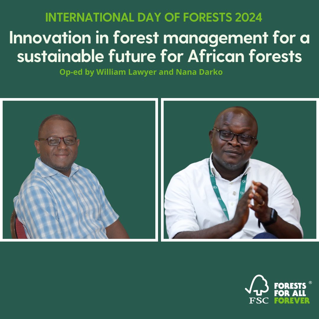 FSC_EA's tweet photo. Our experts; William Lawyer &amp; Nana Darko reflect on how FSC solutions &amp; innovations are changing the forest management landscape in Africa.
Innovation in forest management for a sustainable future for African forests | Forest Stewardship Council (https://t.co/en5fRfk03e). https://t.co/gaZUB9lc0I