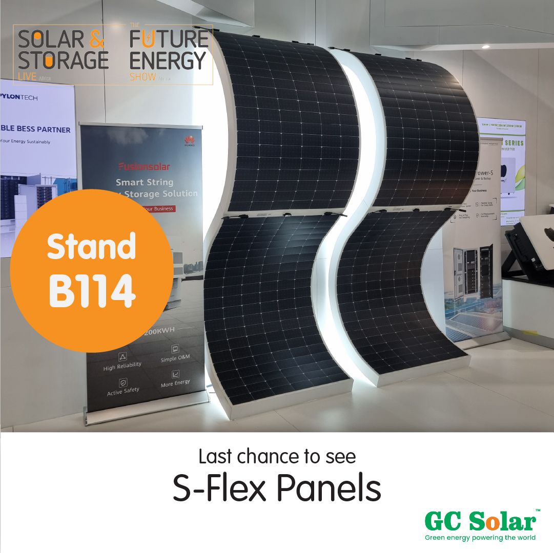 GCSolarSolution's tweet image. New Product Alert: The Flexi Panel has created interest and is exclusive to GC Solar #FlexiPanel  #SolarShowAfrica #RenewableEnergy #GallagherConventionCentre #SolarPower #CleanEnergy #SolarExpo #Innovation #EnergyEfficiency #SolarIndustry #SustainableFuture